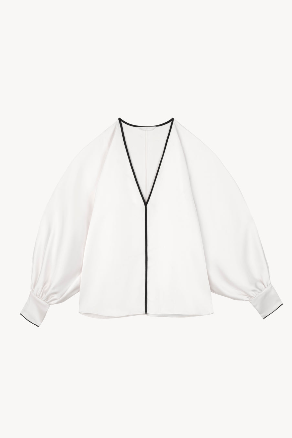 Elowisse Black-trimmed Silk Top