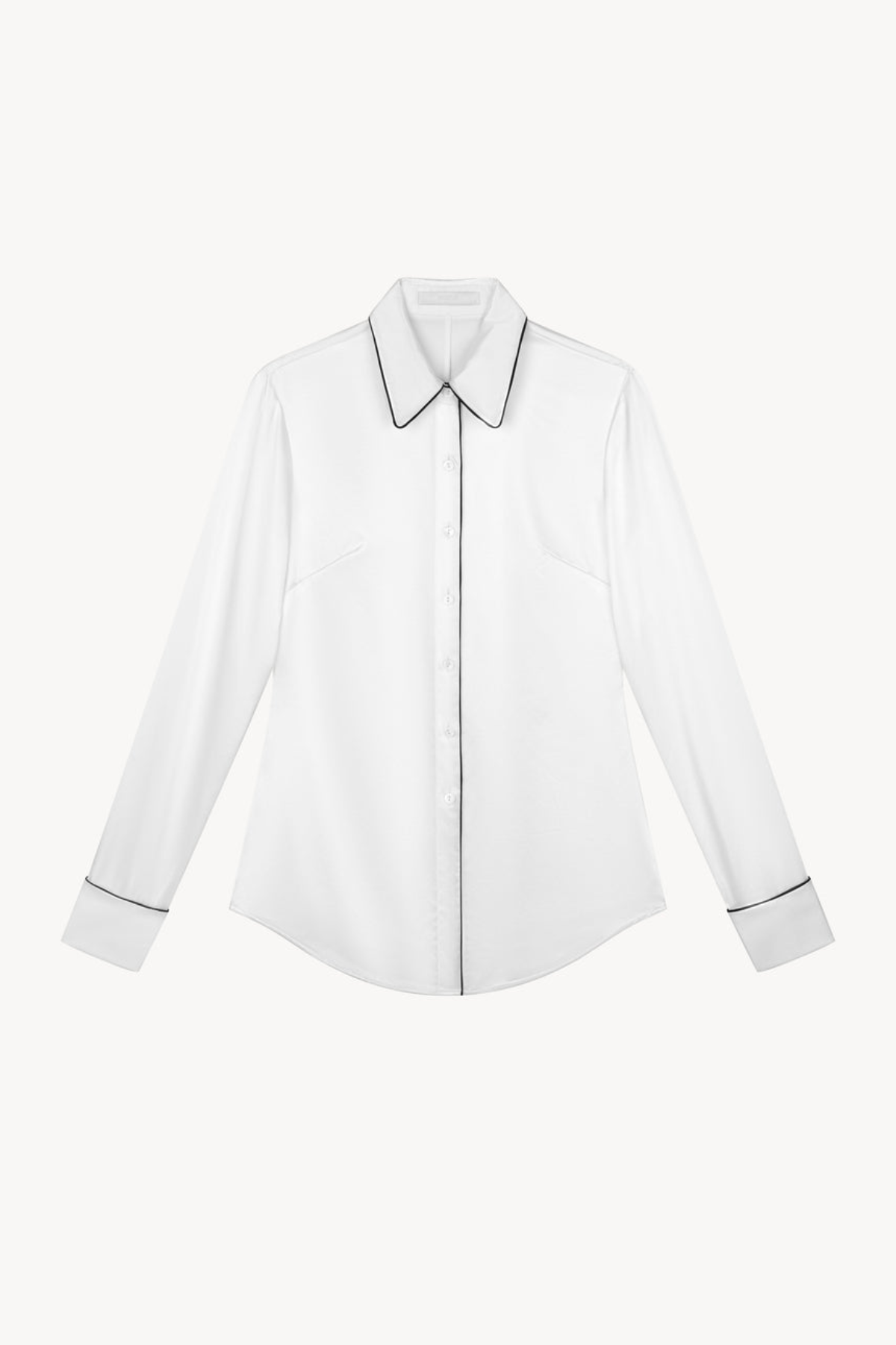 Sorelia Black-trimmed Silk Top