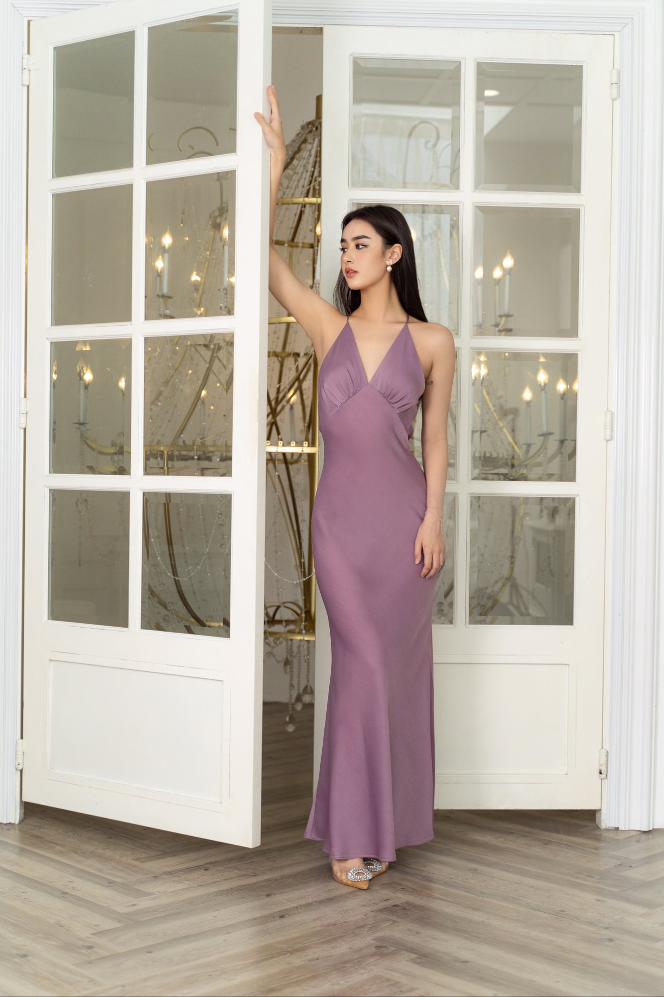 Iris Silk Dress Lavender