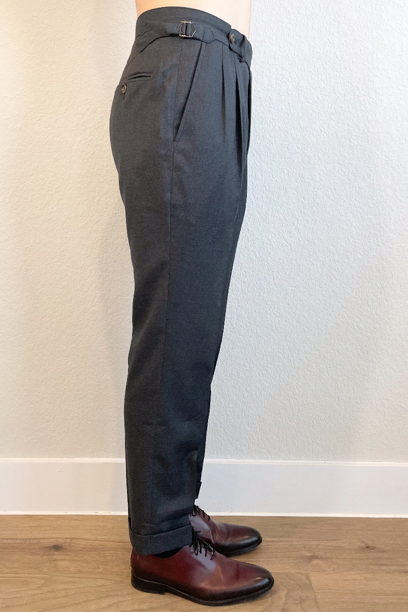 Double Pleated Wool Trousers