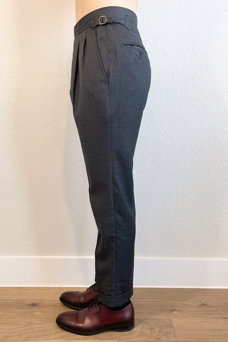 Double Pleated Wool Trousers