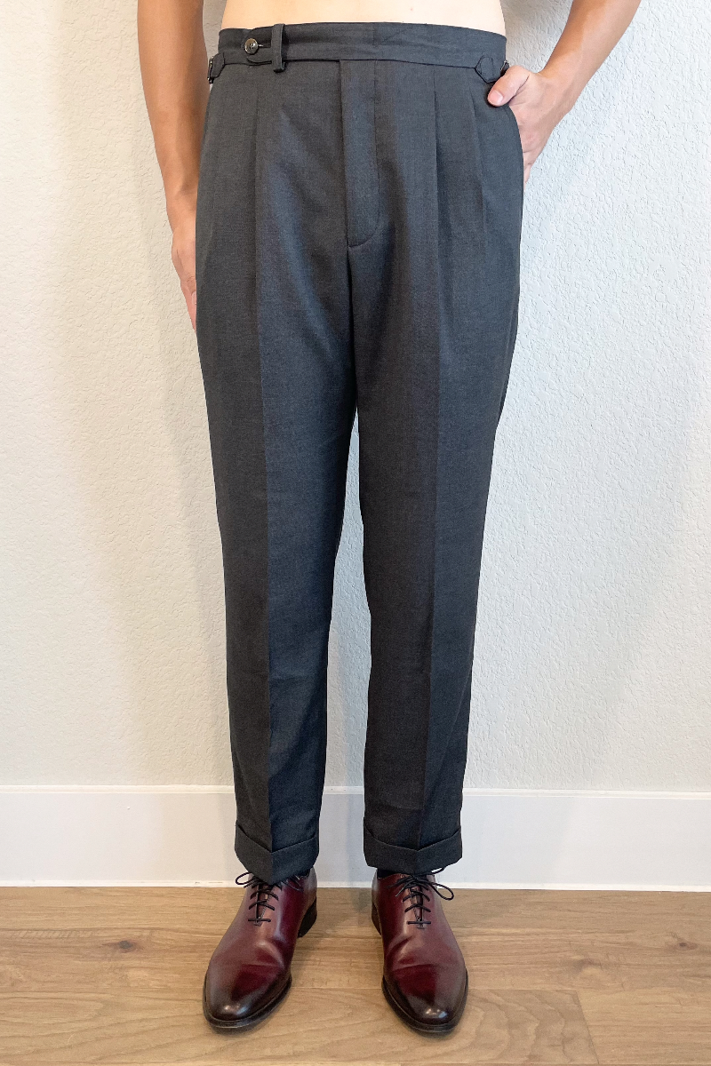 Double Pleated Wool Trousers