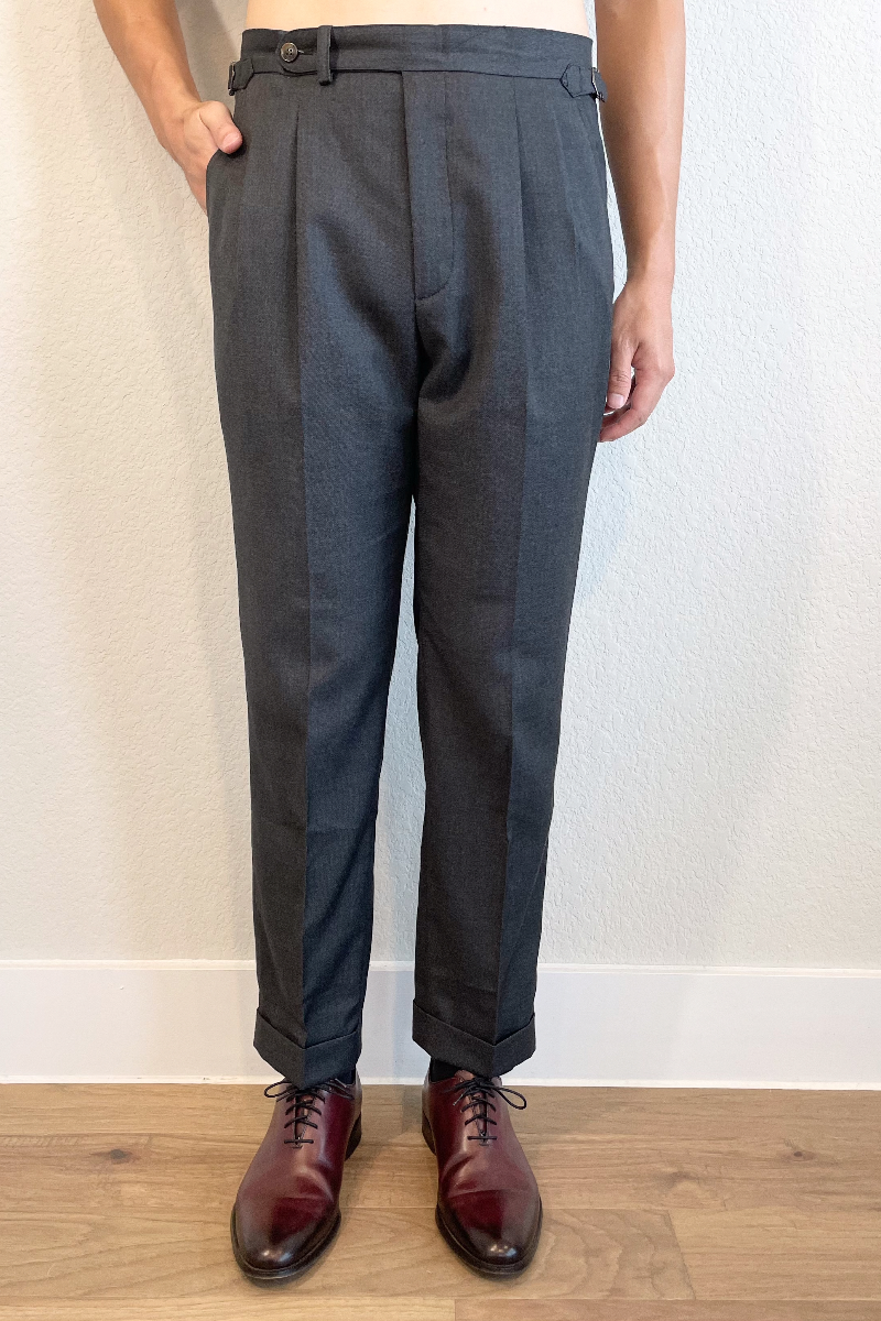 Double Pleated Wool Trousers