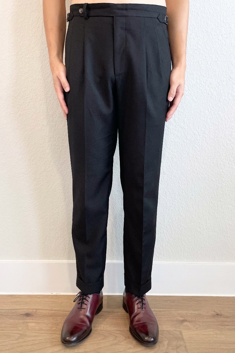 Double Pleated Wool Trousers