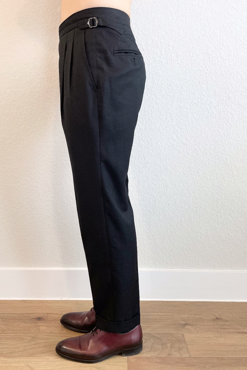 Double Pleated Wool Trousers