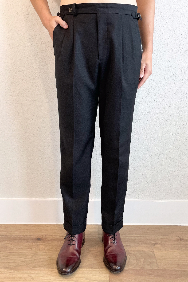 Double Pleated Wool Trousers