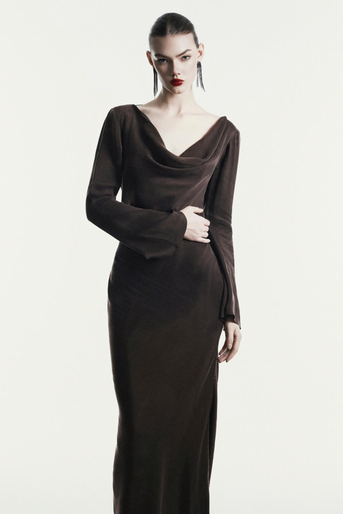 Velour Drape Dress